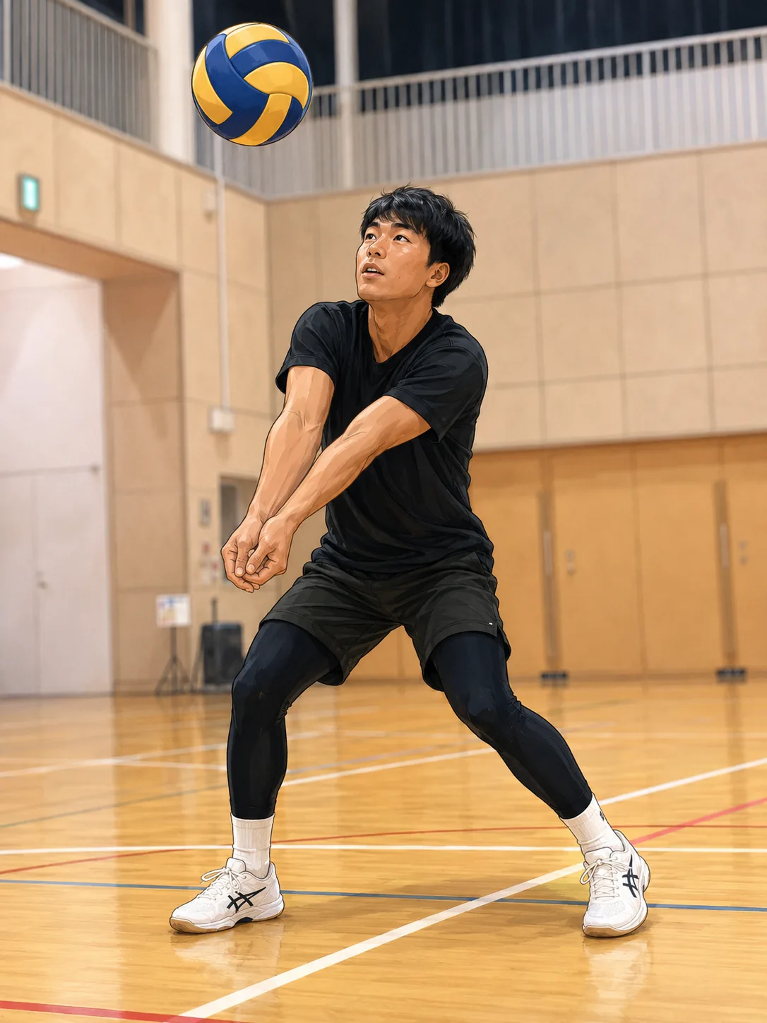 レシーブするスザン